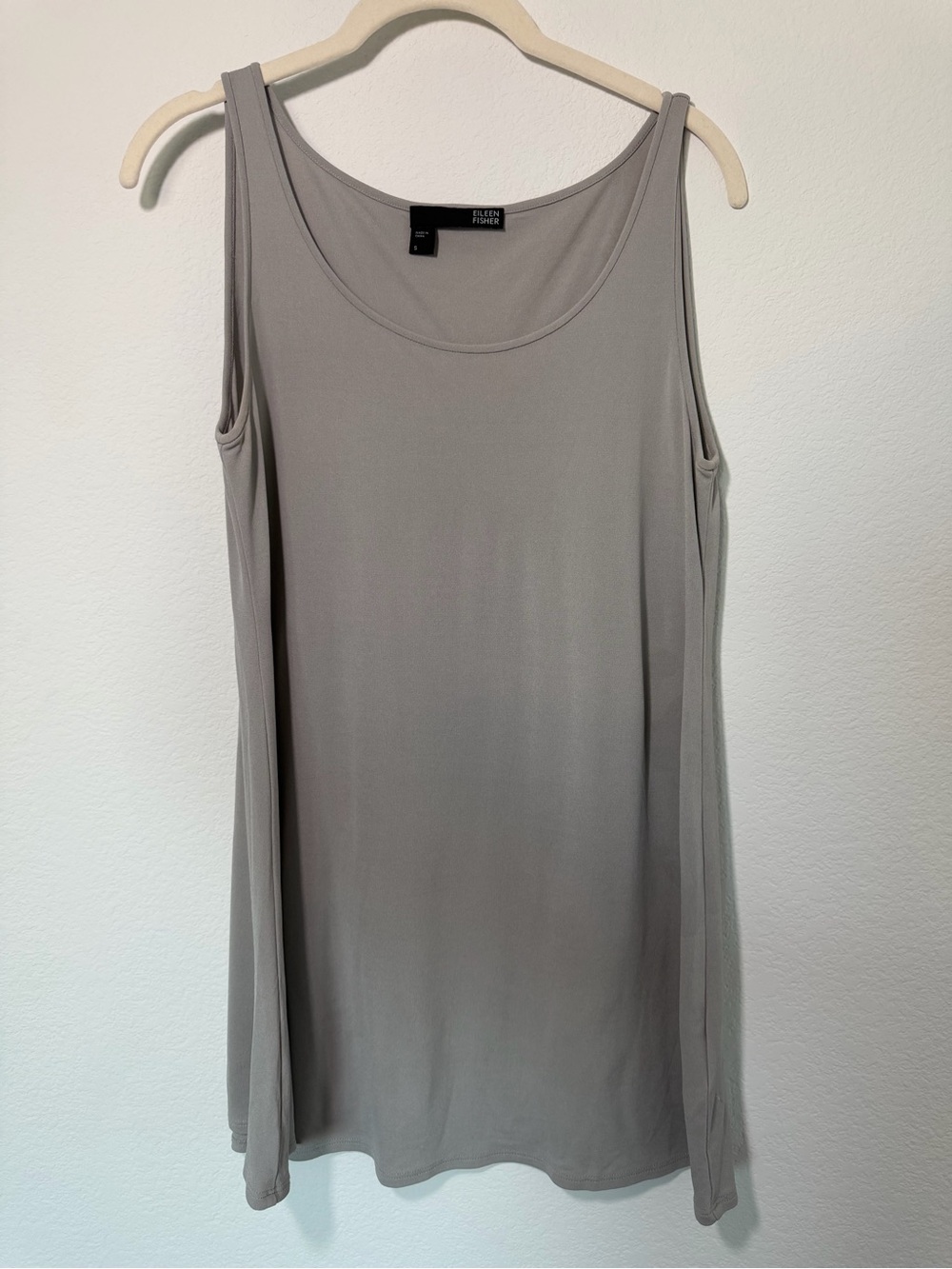 Eileen Fisher Gray Sleeveless Scoop Neck Tunic Top Small